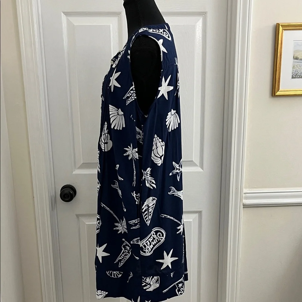 Sonoma Blue and White Tropical Midi Dress - Picture 5 of 7